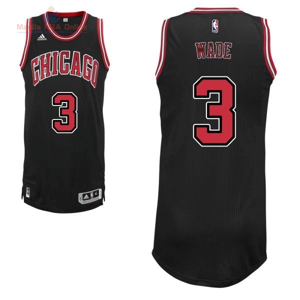 Acquista Maglia NBA Chicago Bulls #3 Dwyane Wade 2016 Nero