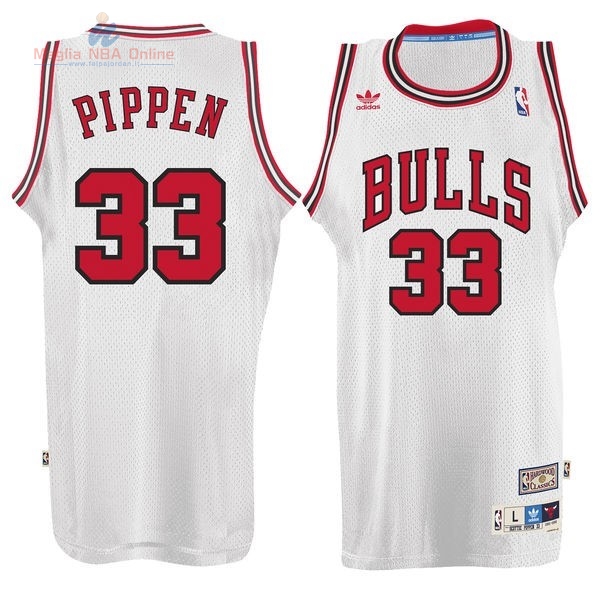 Acquista Maglia NBA Chicago Bulls #33 Scottie Pippen Bianco