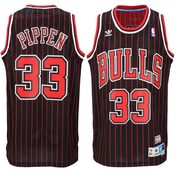 Acquista Maglia NBA Chicago Bulls #33 Scottie Pippen Nero Striscia