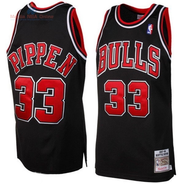 Acquista Maglia NBA Chicago Bulls #33 Scottie Pippen Nero