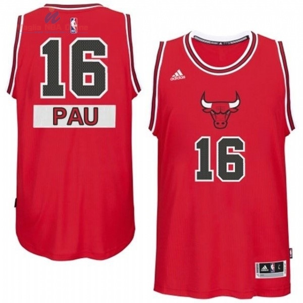 Acquista Maglia NBA Chicago Bulls 2014 Natale #16 Pau Rosso