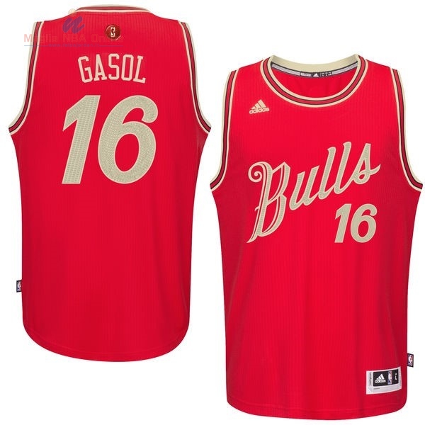 Acquista Maglia NBA Chicago Bulls 2015 Natale #16 Gasol Rosso
