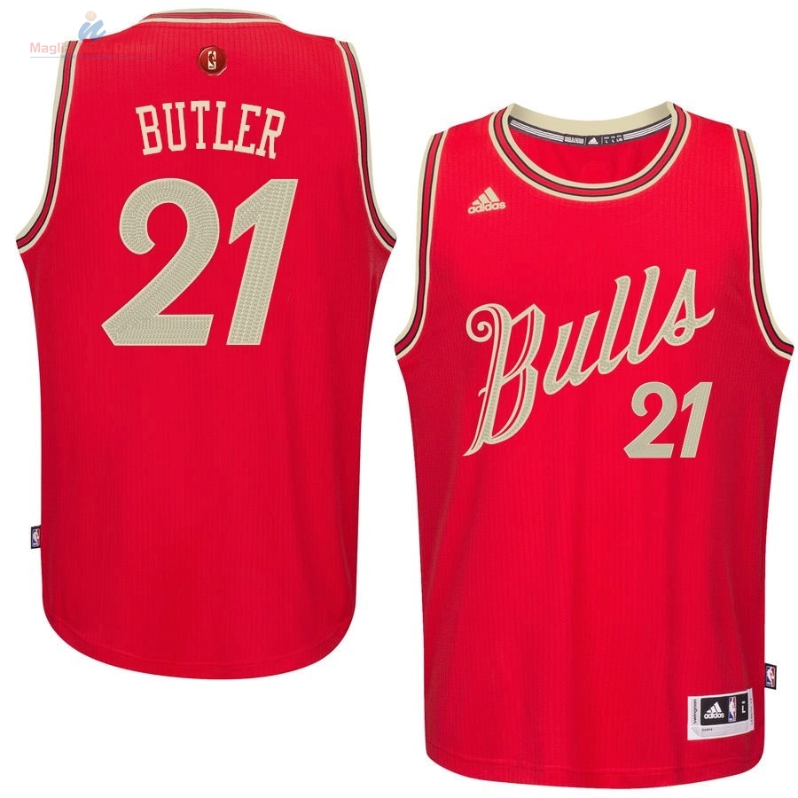 Acquista Maglia NBA Chicago Bulls 2015 Natale #21 Butler Rosso