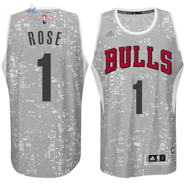 Acquista Maglia NBA Chicago Bulls Luci Della Città #1 Rose Bianco