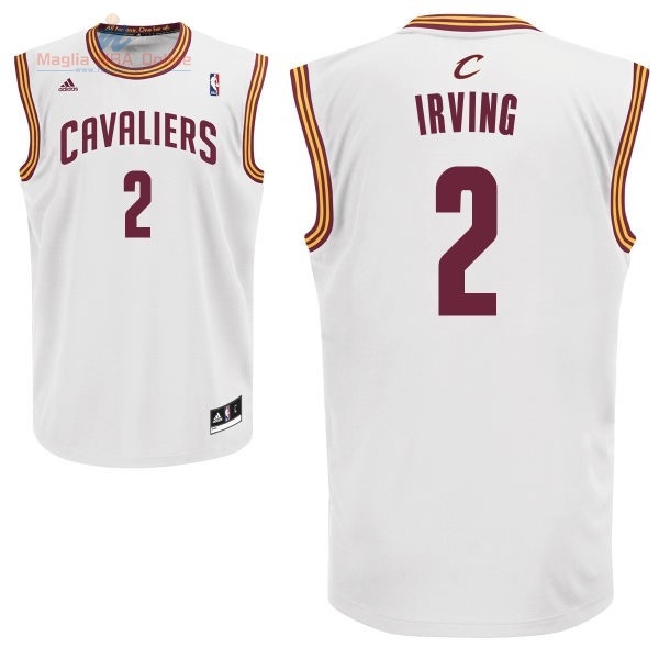 Acquista Maglia NBA Cleveland Cavaliers #2 Kyrie Irving Bianco