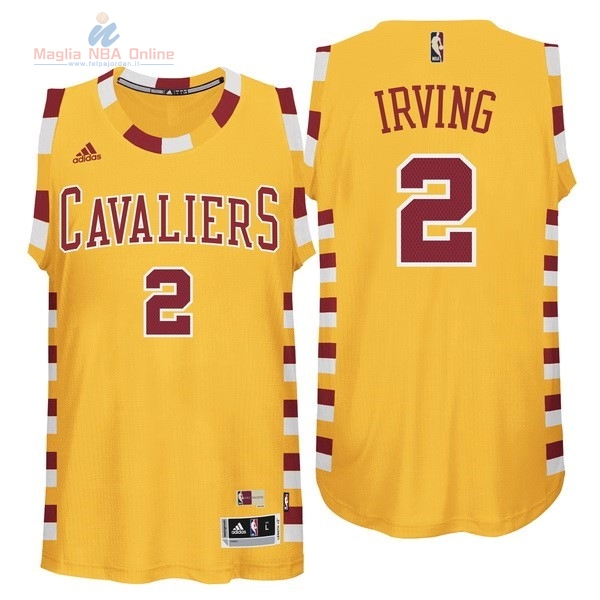 Acquista Maglia NBA Cleveland Cavaliers #2 Kyrie Irving Giallo Pizzo