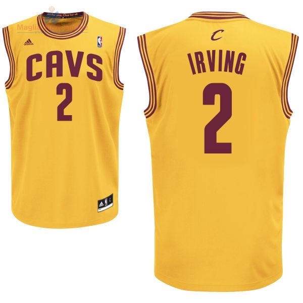 Acquista Maglia NBA Cleveland Cavaliers #2 Kyrie Irving Giallo