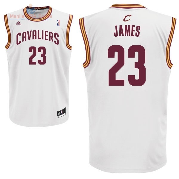 Acquista Maglia NBA Cleveland Cavaliers #23 LeBron James Bianco