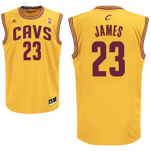 Acquista Maglia NBA Cleveland Cavaliers #23 LeBron James Giallo