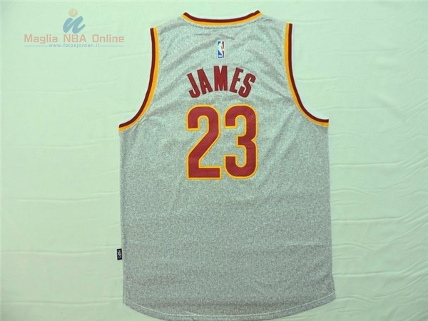 Acquista Maglia NBA Cleveland Cavaliers #23 LeBron James Grigio