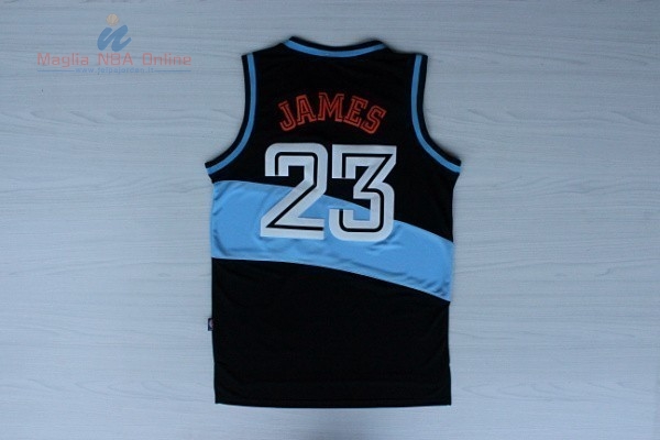 Acquista Maglia NBA Cleveland Cavaliers #23 LeBron James Retro Pizzo Nero