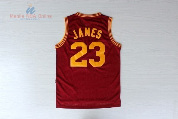 Acquista Maglia NBA Cleveland Cavaliers #23 LeBron James Retro Rosso