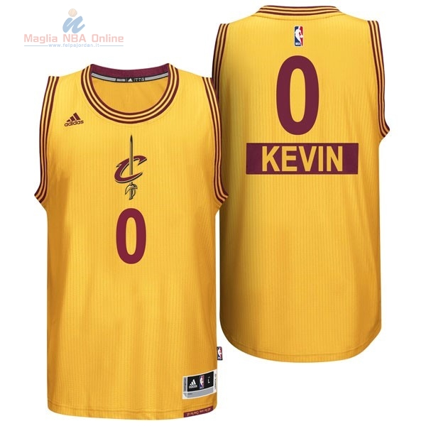 Acquista Maglia NBA Cleveland Cavaliers 2014 Natale #0 Kevin Giallo