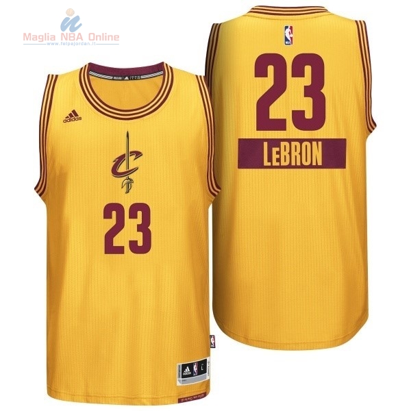 Acquista Maglia NBA Cleveland Cavaliers 2014 Natale #23 Lebron Giallo