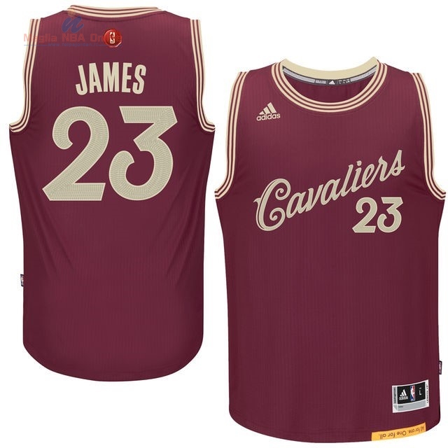 Acquista Maglia NBA Cleveland Cavaliers 2015 Natale #23 James Rosso