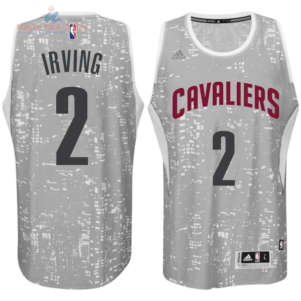 Acquista Maglia NBA Cleveland Cavaliers Luci Della Città #2 Irving Grigio