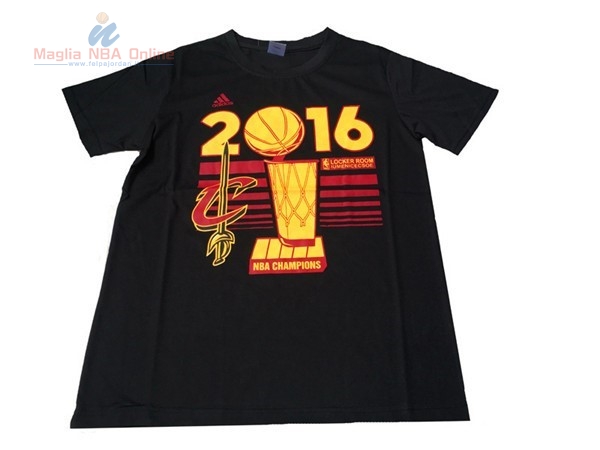 Acquista Maglia NBA Cleveland Cavaliers Manica Corta 2016 Campionato Finali Nero