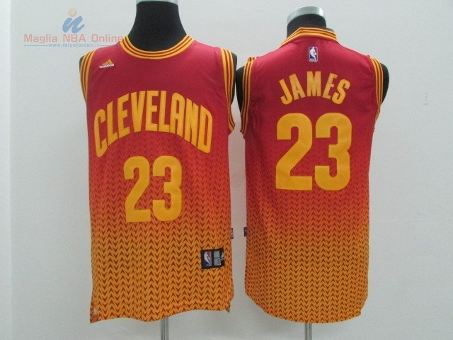 Acquista Maglia NBA Cleveland Cavaliers Moda Risuonare #23 James Rosso