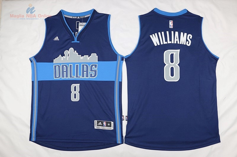 Acquista Maglia NBA Dallas Mavericks #8 Deron Michael Williams Blu Profundo