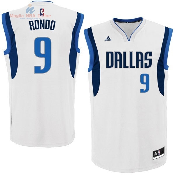 Acquista Maglia NBA Dallas Mavericks #9 Rajon Rondo Bianco