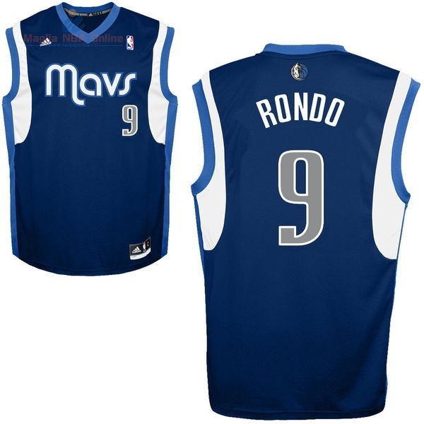 Acquista Maglia NBA Dallas Mavericks #9 Rajon Rondo Blu Profundo