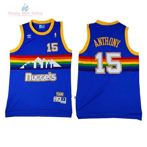 Acquista Maglia NBA Denver Nuggets #15 Carmelo Anthony Blu