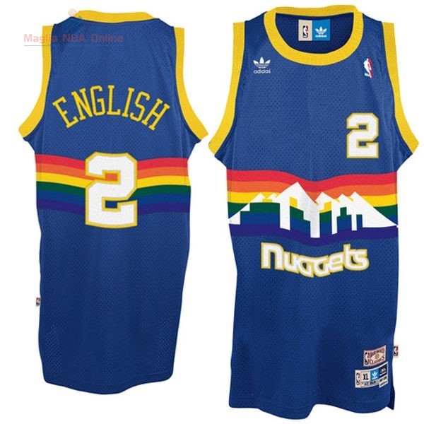 Acquista Maglia NBA Denver Nuggets #2 Alex English Blu