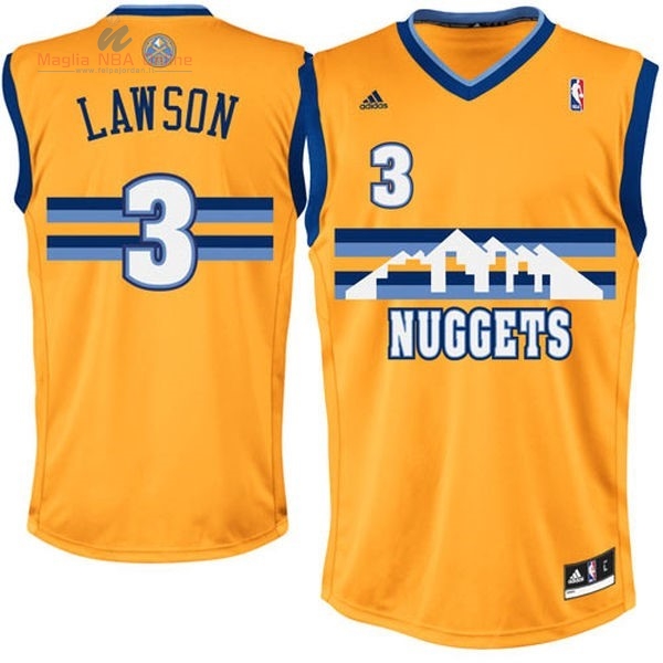 Acquista Maglia NBA Denver Nuggets #3 Allen Iverson Giallo