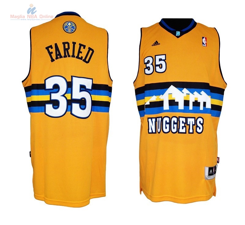 Acquista Maglia NBA Denver Nuggets #35 Kenneth Faried Giallo