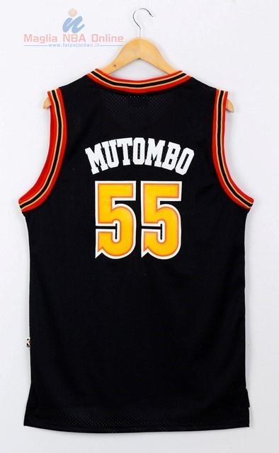 Acquista Maglia NBA Denver Nuggets #55 Dikembe Mutombo Nero