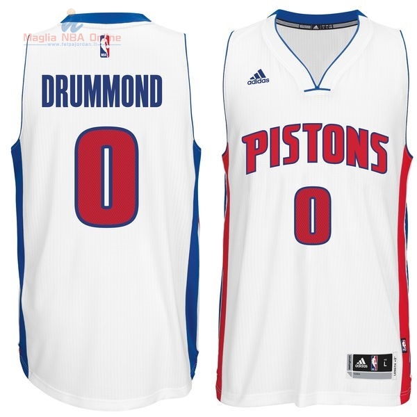 Acquista Maglia NBA Detroit Pistons #0 Andre Drummond Bianco
