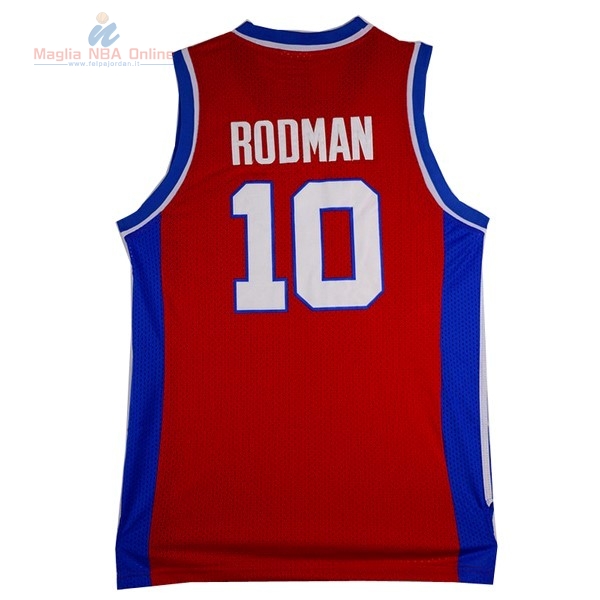 Acquista Maglia NBA Detroit Pistons #10 Dennis Rodman Retro Rosso