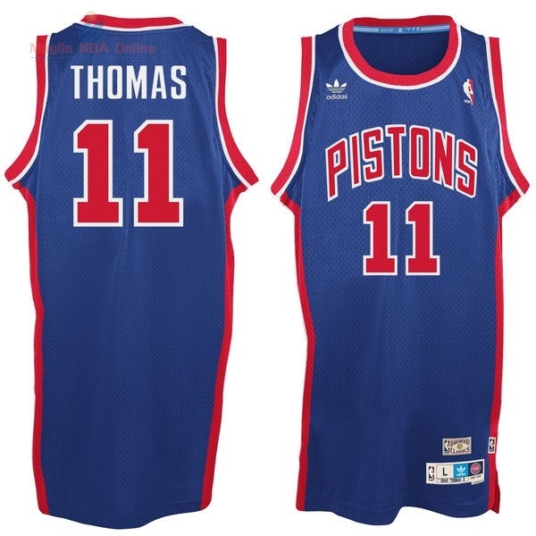 Acquista Maglia NBA Detroit Pistons #11 Isiah Thomas Blu