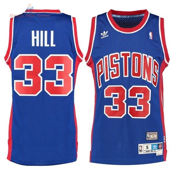 Acquista Maglia NBA Detroit Pistons #33 Grant Hill Retro Blu