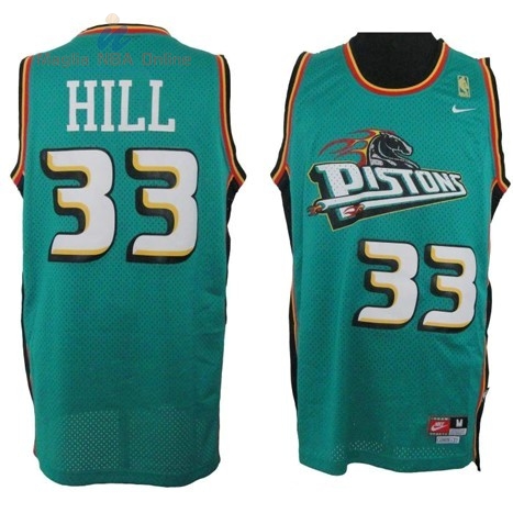 Acquista Maglia NBA Detroit Pistons #33 Grant Hill Verde