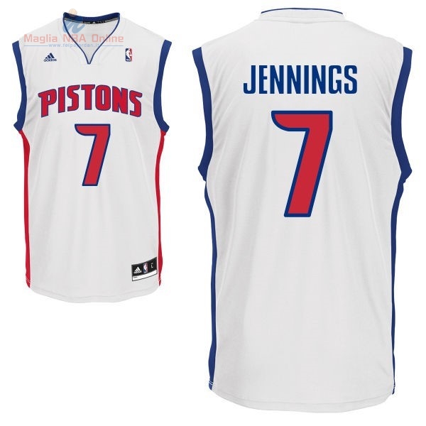 Acquista Maglia NBA Detroit Pistons #7 Brandon Jennings Bianco