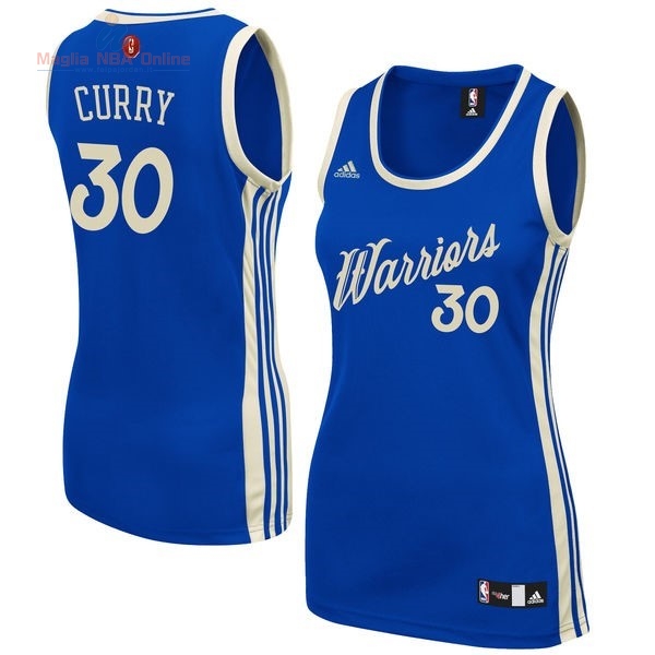 Acquista Maglia NBA Donna 2015-2016 Natale #30 Stephen Curry Blu