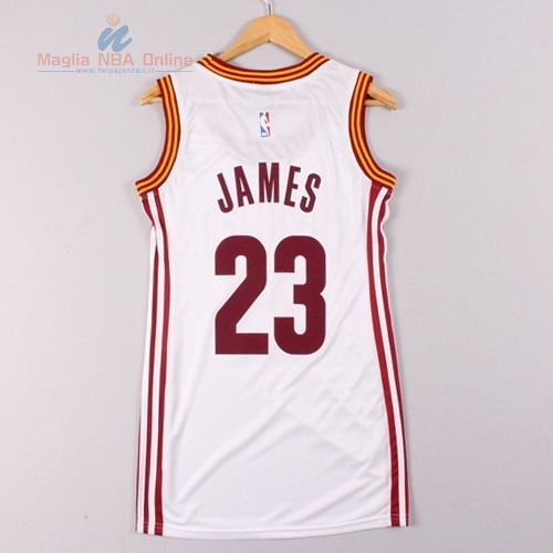 Acquista Maglia NBA Donna Cleveland Cavaliers #23 LeBron James Bianco