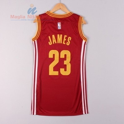 Acquista Maglia NBA Donna Cleveland Cavaliers #23 LeBron James Rosso