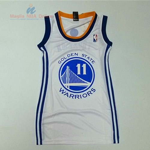 Acquista Maglia NBA Donna Golden State Warriors #11 Klay Thompson Bianco