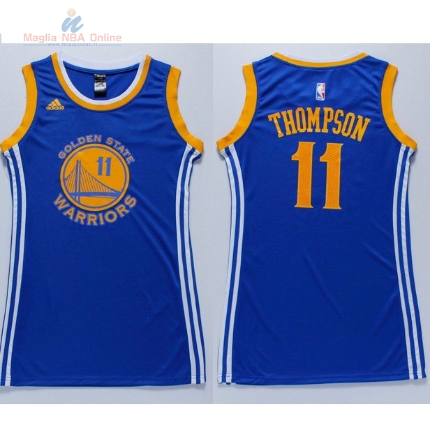 Acquista Maglia NBA Donna Golden State Warriors #11 Klay Thompson Blu