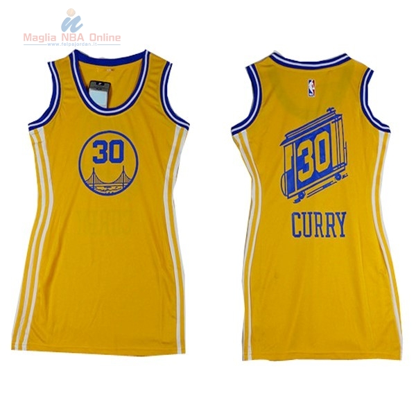 Acquista Maglia NBA Donna Golden State Warriors #30 Stephen Curry Giallo