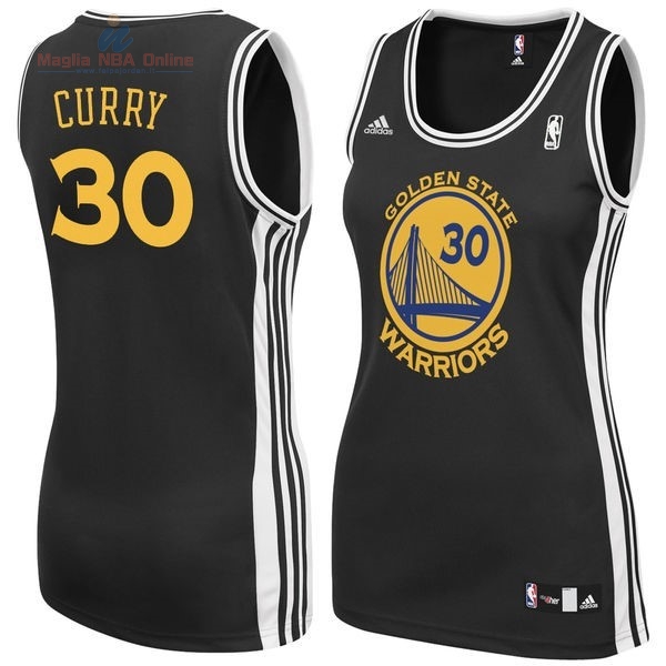 Acquista Maglia NBA Donna Golden State Warriors #30 Stephen Curry Nero