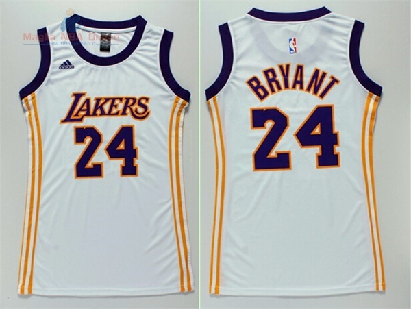 Acquista Maglia NBA Donna Los Angeles Lakers #24 Kobe Bryant Bianco 2017