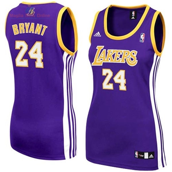 Acquista Maglia NBA Donna Los Angeles Lakers #24 Kobe Bryant Porpora