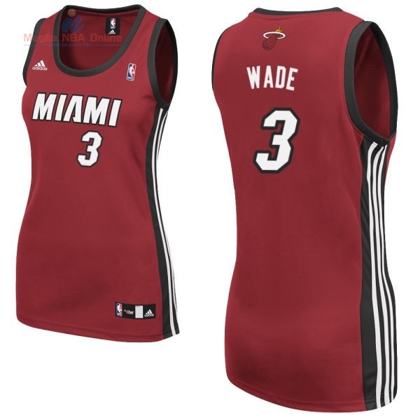 Acquista Maglia NBA Donna Miami Heat #3 Dwyane Wadet Rosso