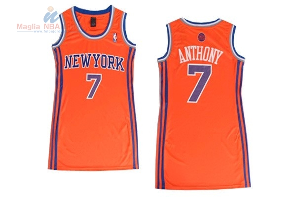 Acquista Maglia NBA Donna New York Knicks #7 Carmelo Anthony Arancia