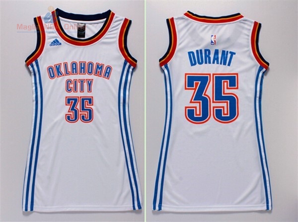Acquista Maglia NBA Donna Oklahoma City Thunder #35 Kevin Durant Bianco