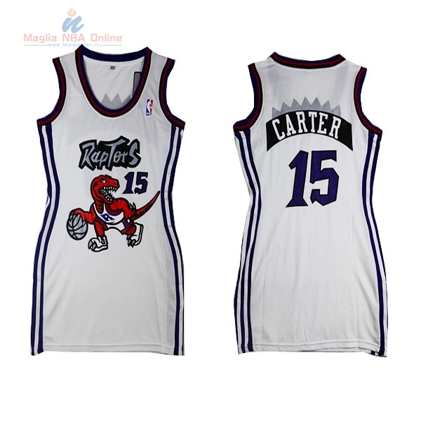 Acquista Maglia NBA Donna Toronto Raptors #15 Vince Carter Bianco