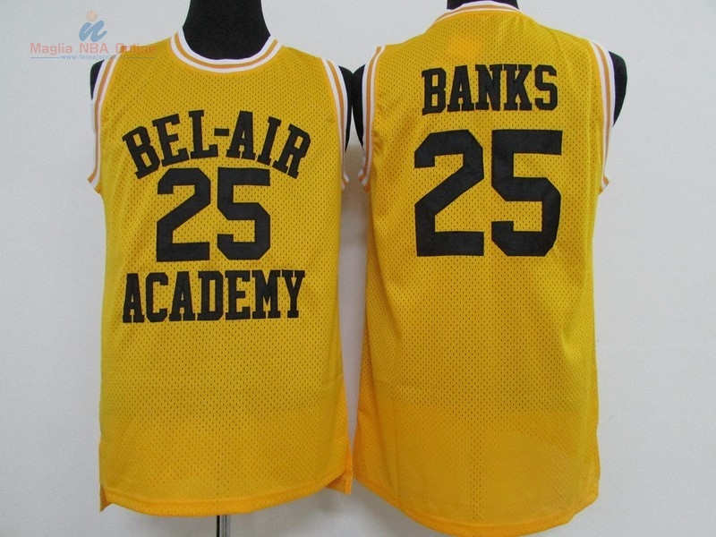 Acquista Maglia NBA Film Basket Bel Air Academy #25 Banks Giallo